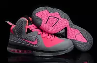 nike lebron 9 chaussure 2013 femmes populaire rose gris rose